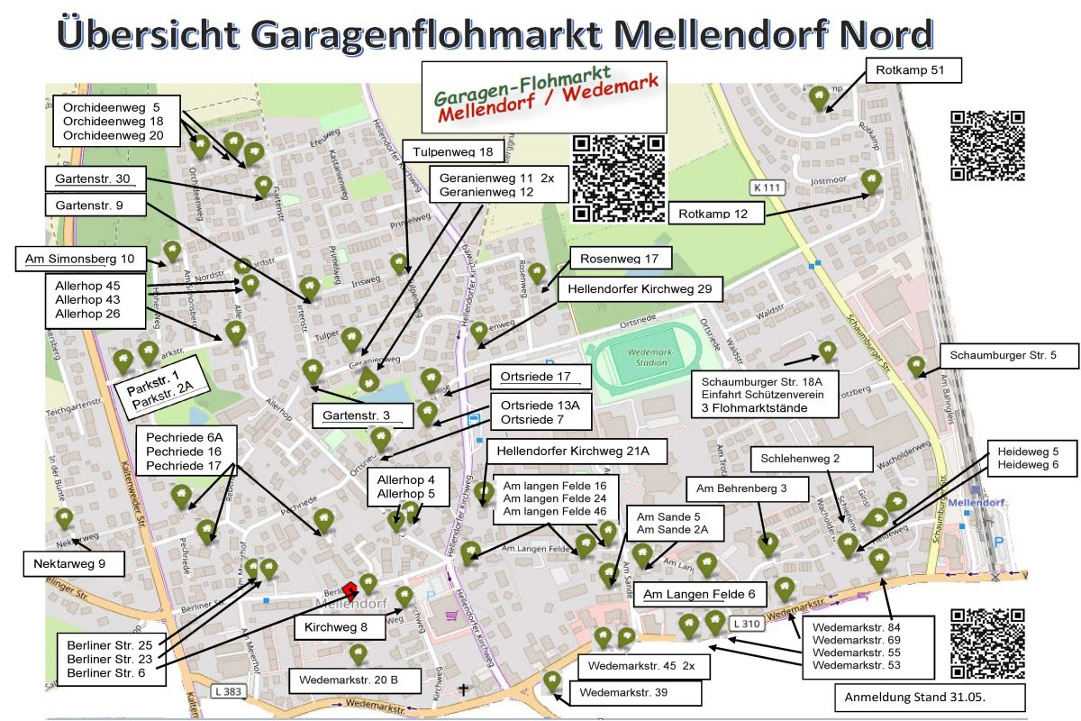 Garagenflohmarkt Mellendorf Karte Nord 