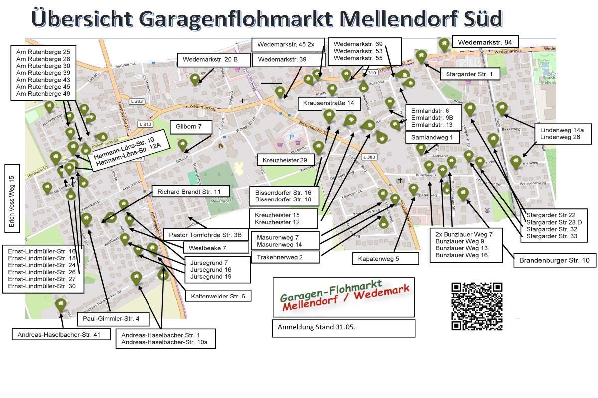 Garagenflohmarkt Mellendorf Karte Süd 